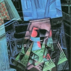 Still life and urban landscape (Place Ravignan) by Juan Gris